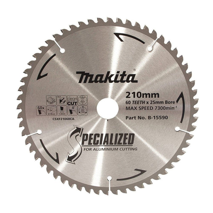 Makita Aluminium TCT Saw Blade 210mm x 25mm x 60T