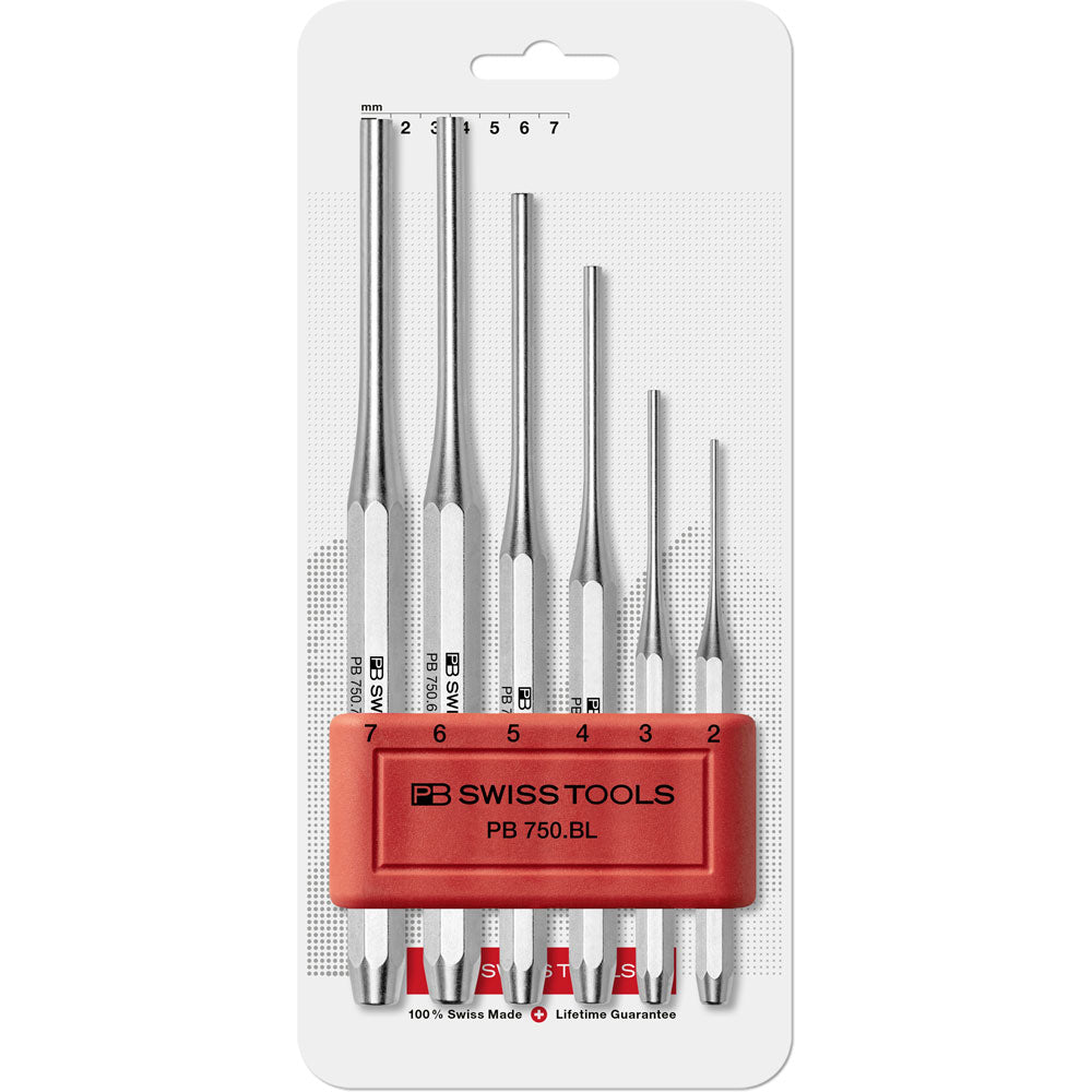 Octagonal Metal Pin PB Swiss 6 Pce Pin Punch, Drift Punch Octagonal Set in Blister Pack For ...