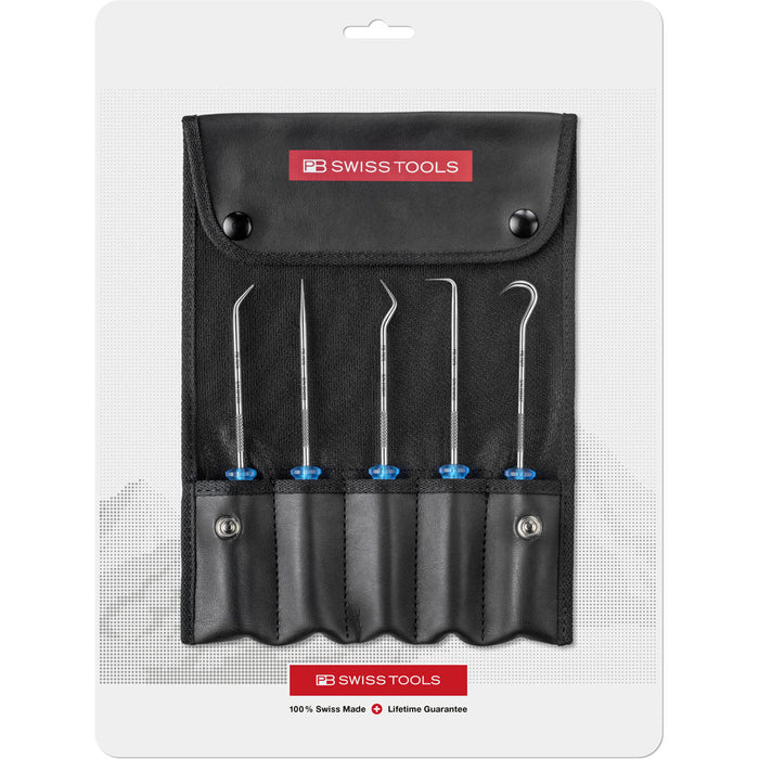 PB Swiss 5 Pce PickTool with Multicraft Handle in Roll-Up Case in Skin Packs