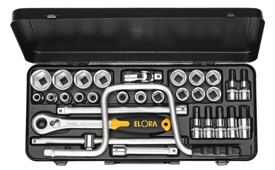 Elora Socket Set 1/2in bi-hexagon+inside-hexagon 31 Pce 10-32mm 770-LIMU