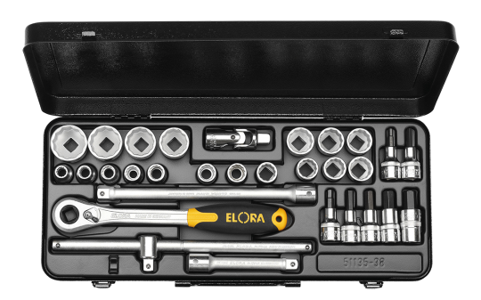 Elora Socket Set 1/2in hexagon+inside-hexagon 30 Pce 10-32mm 771-OKLIMK