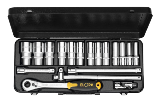 Elora Socket Set 1/2in bi-hexagon 18 Pce 10-32mm 770-LTIU