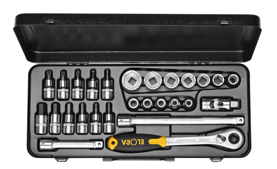 Elora Socket Set 1/2in hexagon+in+TORX® 30 Pce 10-50mm 771-LMITTXU