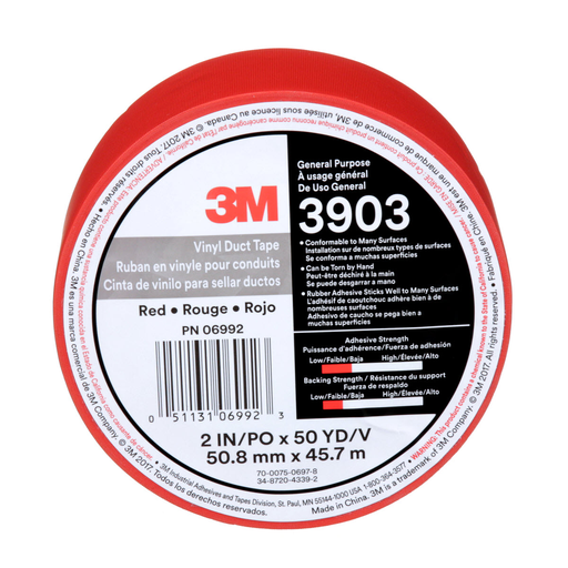 3M 3903 Vinyo Duct Tape Red 50.8mm x 45.72m * BOX OF 24 *
