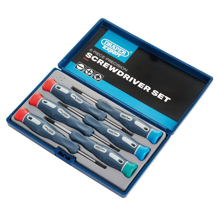 Draper Expert Soft Grip Precision Screwdriver Set, 6 Pce