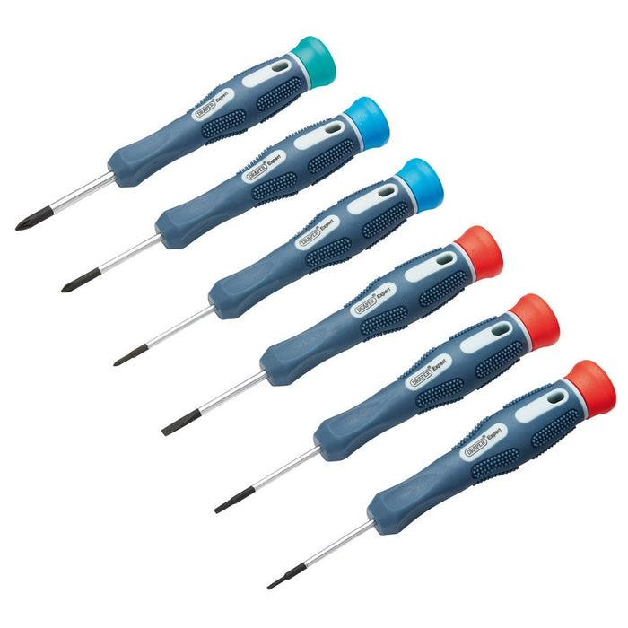 Draper Expert Soft Grip Precision Screwdriver Set, 6 Pce