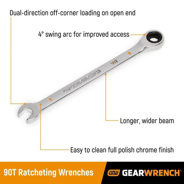 Gearwrench 20mm 90-Tooth 12 Point Ratcheting Combination Spanner 86920