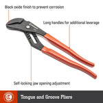 Crescent Straight Jaw Dipped Handle Tongue & Groove Pliers 16
