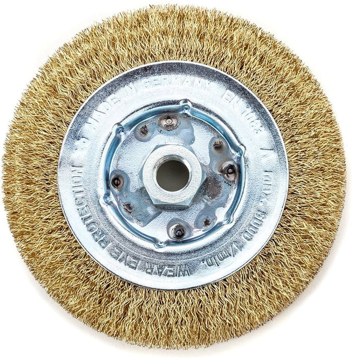 Lessmann Single Disc Brush Dia 115mm Thread M14 Brass-Plated Steel Wire Trim