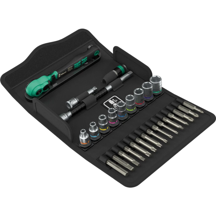 Wera 8100 SA 15 Zyklop Comfort Ratchet Set Reversing Lever 1/4