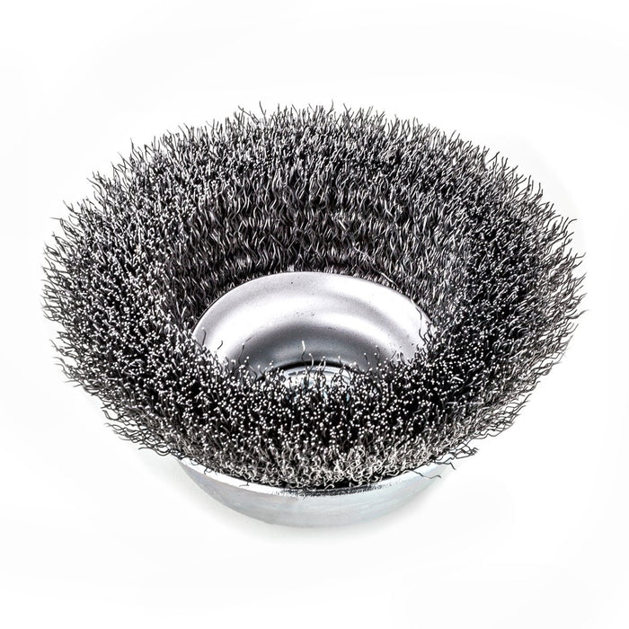 Lessmann Cup Brush Dia 75mm Steel Wire STA Crimped 0.35mm Thread M14
