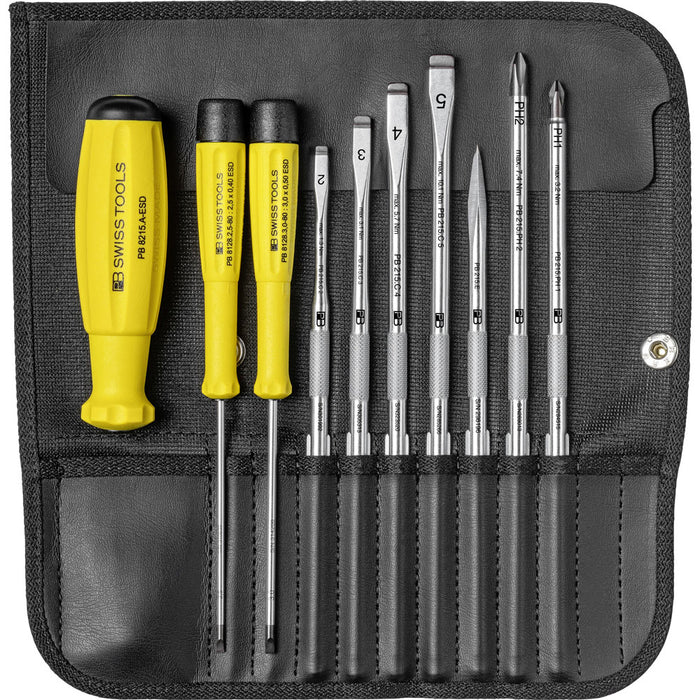 PB Swiss 10 Pce Slotted & Phillips ESD Screwdriver Set