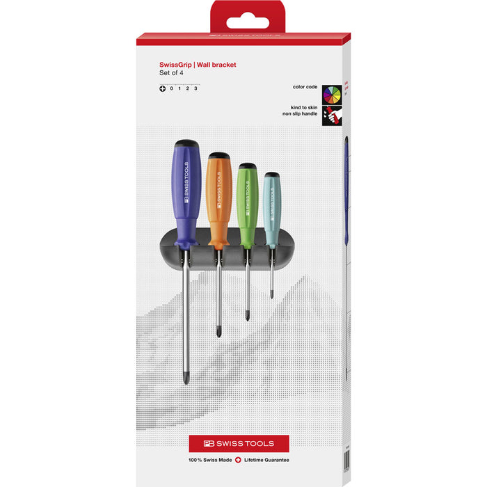 PB Swiss SwissGrip Phillips 4 Pce Screwdriver Set in Cardboard Box