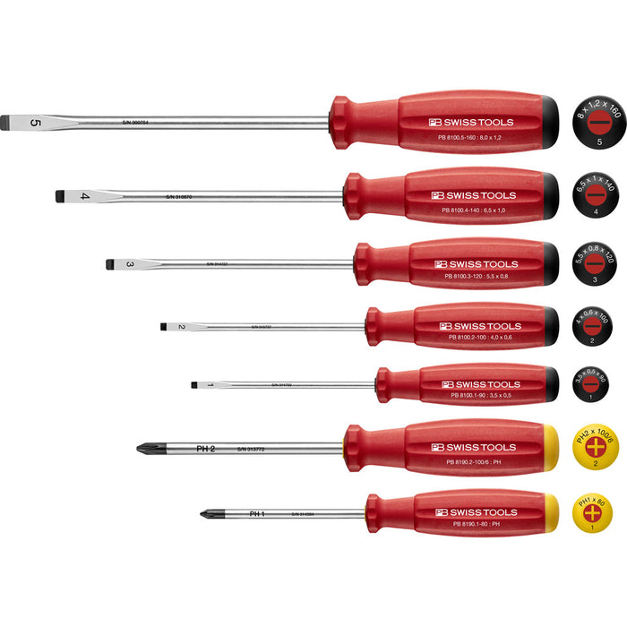 PB Swiss SwissGrip Slotted & Phillips Screwdriver 7 Pce Set