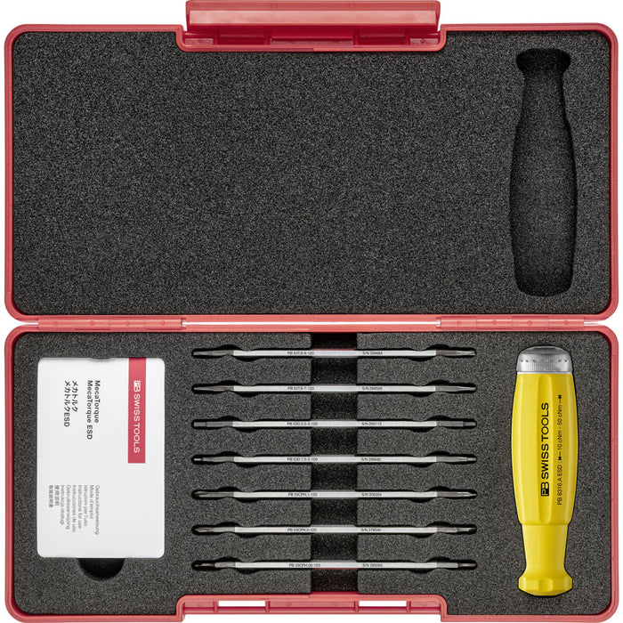 PB Swiss 8 Pce ESD MecaTorque Screwdriver Set in ToolBox