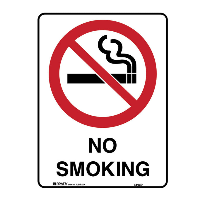 Brady Prohibition Sign No Smoking 450x300mm Metal