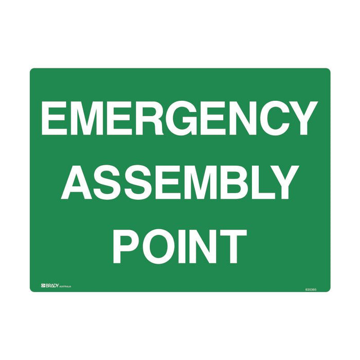 Brady Emergency Information Sign Emergency Assembly Point 450x600mm Metal