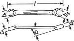 Hazet 612-12X14 Double Box-End Wrench Open Outside Hexagon Profile 12 x 14mm