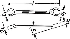Hazet 612-12X14 Double Box-End Wrench Open Outside Hexagon Profile 12 x 14mm