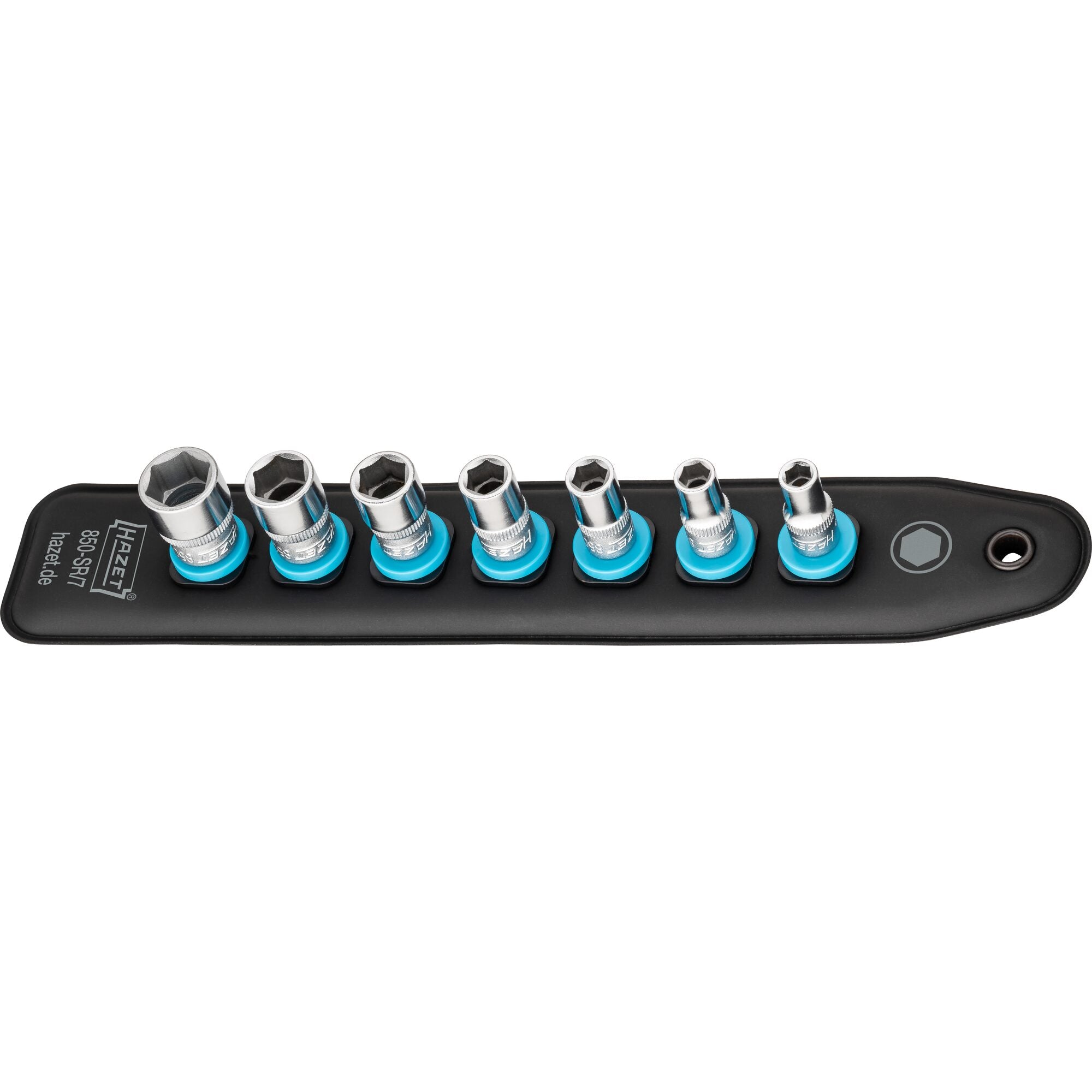 Hazet 7 Pce 1/4in Metric Hex Sockets Smartrail With 7 Slots 850SR/7