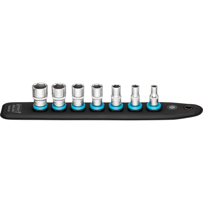 Hazet 7 Pce 1/4in Imperial Hex Sockets Smartrail With 7 Slots 850A-SR/7