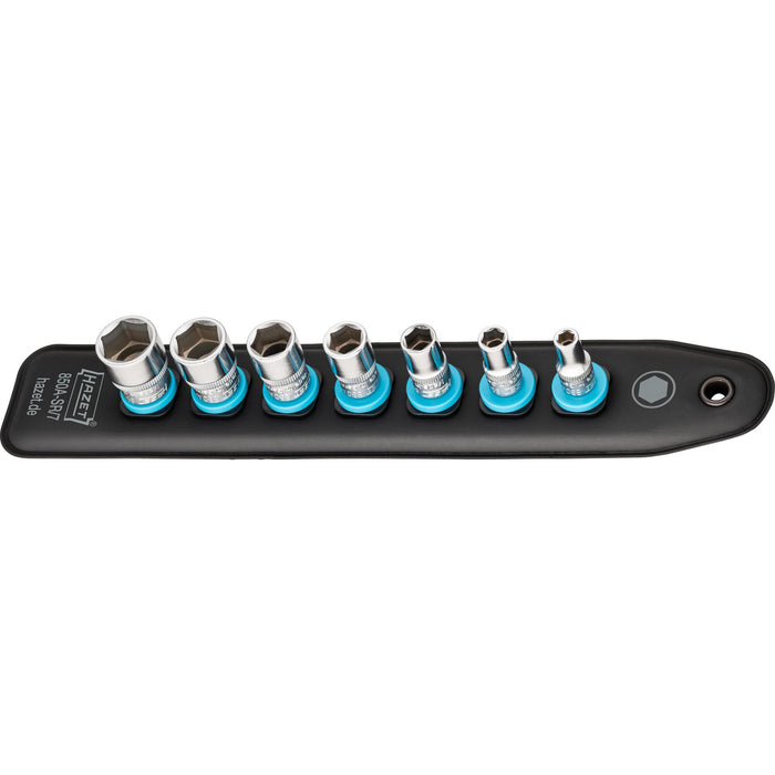 Hazet 7 Pce 1/4in Imperial Hex Sockets Smartrail With 7 Slots 850A-SR/7