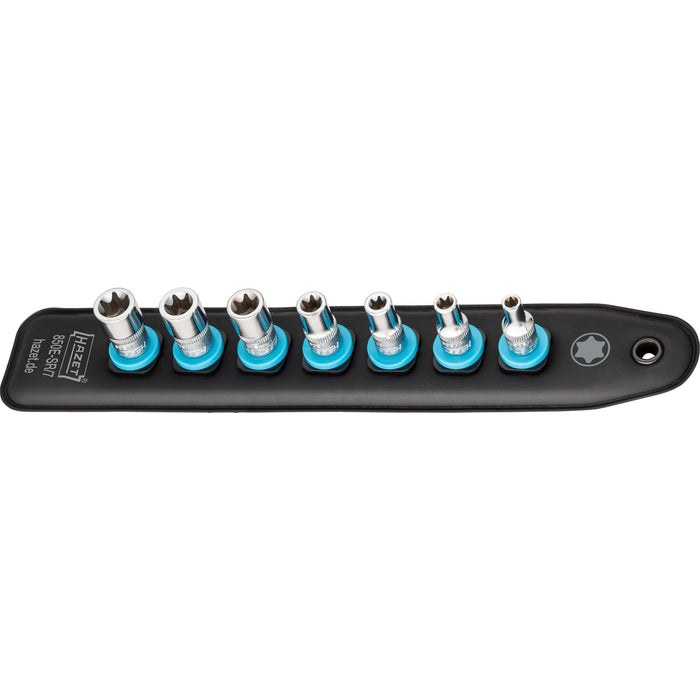 Hazet 7 Pce 1/4in Smartrail With 7 Slots 850E-SR/7 Outside Torx Profile (E5 E6 E7 E8 E10 E11 E12)