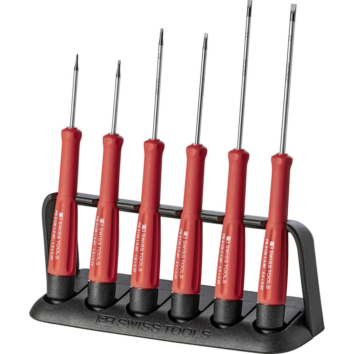 PB Swiss 6 Pce Metric Slotted Electronics Screwdriver Set (1.2-3mm)