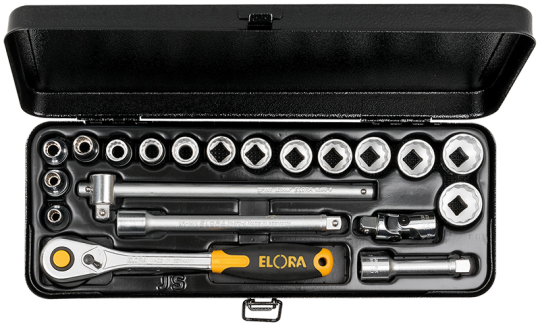 Elora Socket Set 3/8in hexagon 20 Pce 6-22mm 871-JSU