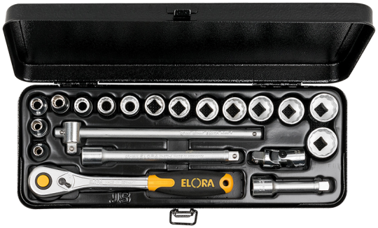 Elora Socket Set 3/8in bi-hexagon 20 Pce 6-22mm 870-JSU