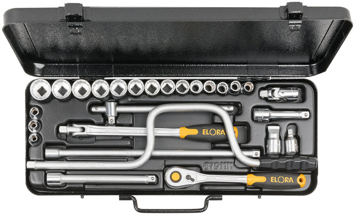 Elora Socket Set 3/8in bi-hexagon 22 Pce 1/4in-7/8in AF 870-AU