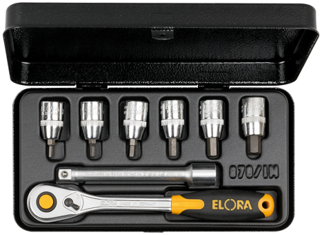 Elora Socket Set 3/8in inside hexagon 8 Pce1/8in-5/16inaf 870-INAU