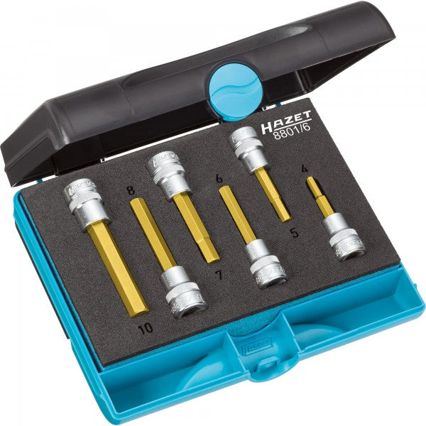 Hazet 6 Pce 3/8in Hexagon Screwdriver Socket Set 8801/6