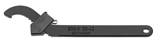 Elora Adjustable Hook Wrench with Nose 95-165mm 890-V 95-165