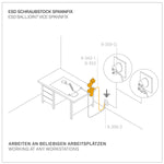 Bernstein ESD Ball Joint Base SPANNFIX for Clamping On 80mm Black