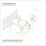 Bernstein ESD Grounding Cable Length Earth Wire 1500mm
