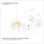 Bernstein ESD Table Mat 500 x 400 x 0.5mm with 2 x 10mm Press Button