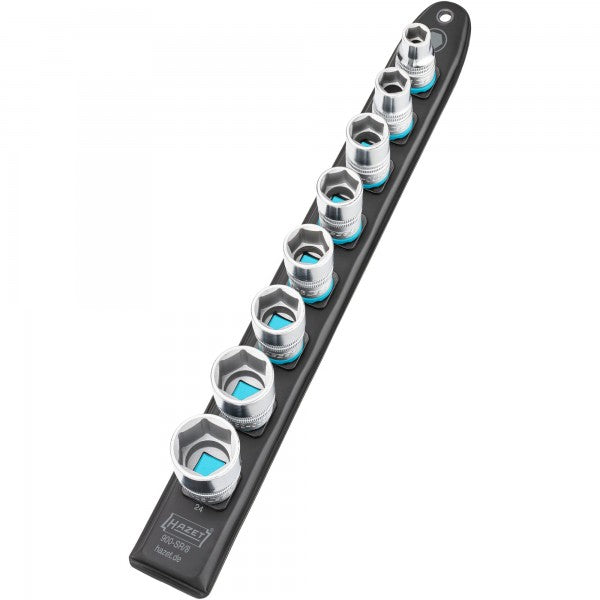 Hazet 8 Pce 1/2in Smartrail Metric Hexagon Socket Set 900-SR/8