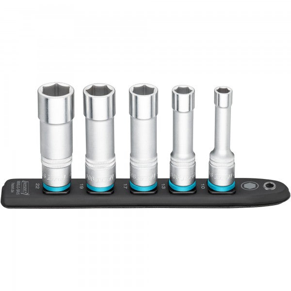 Hazet 5 Pce 1/2in Smartrail Metric Deep Hexagon Socket Set 900LG-SR/5