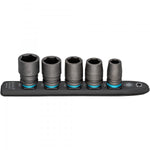 Hazet 5 Pce 1/2in Smartrail Metric Impact Hexagon Socket Set 900S-SR/5