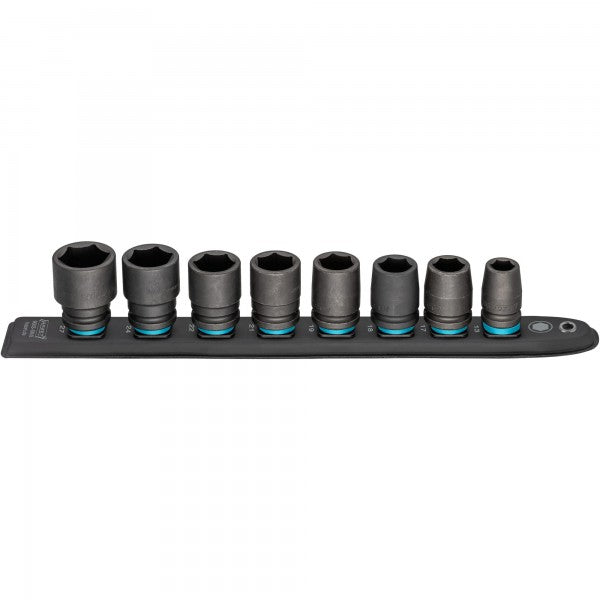 Hazet 8 Pce 1/2in Smartrail Metric Impact Hexagon Socket Set 900S-SR/8