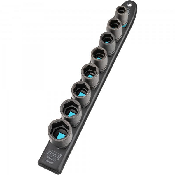 Hazet 8 Pce 1/2in Smartrail Metric Impact Hexagon Socket Set 900S-SR/8