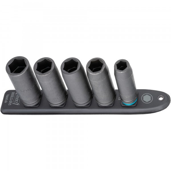 Hazet 5 Pce 1/2in Smartrail Metric Deep Impact Hexagon Socket Set 900SLG-SR/5
