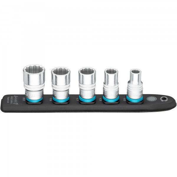 Hazet 5 Pce 1/2in Smartrail Metric 12 Point Socket Set 900Z-SR/5
