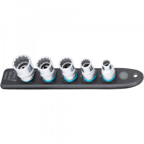 Hazet 5 Pce 1/2in Smartrail Metric 12 Point Socket Set 900Z-SR/5