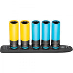 Hazet 5 Pce 1/2in Smartrail Metric Impact Hexagon Socket Set 903SLG-SR/5