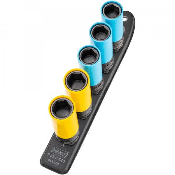 Hazet 5 Pce 1/2in Smartrail Metric Impact Hexagon Socket Set 903SLG-SR/5