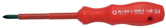 Elora VDE-Screwdriver pozidriv 912-PZ 0