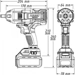 Hazet 1/2in 4 Pce Cordless Impact Wrench Kit 9212-3LB/4 700Nm