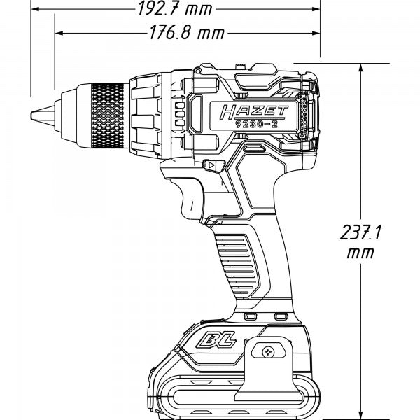 Hazet 3 Pce Cordless Drill Set 18V 2Ah 9230-2